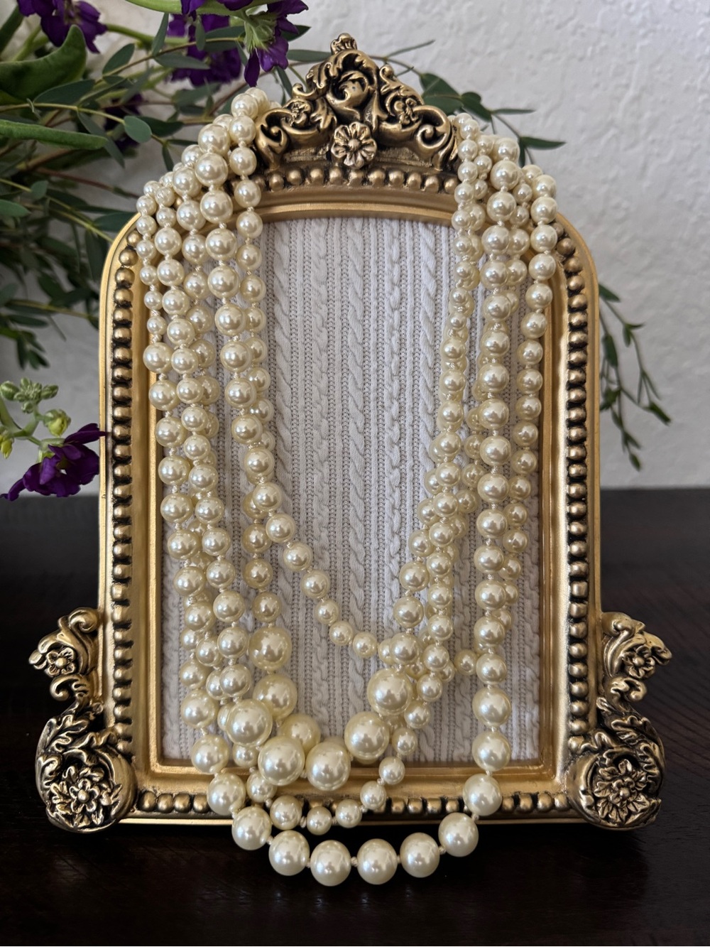 J.Crew Multi Strand Faux Ivory Pearl Layered Statement Necklace